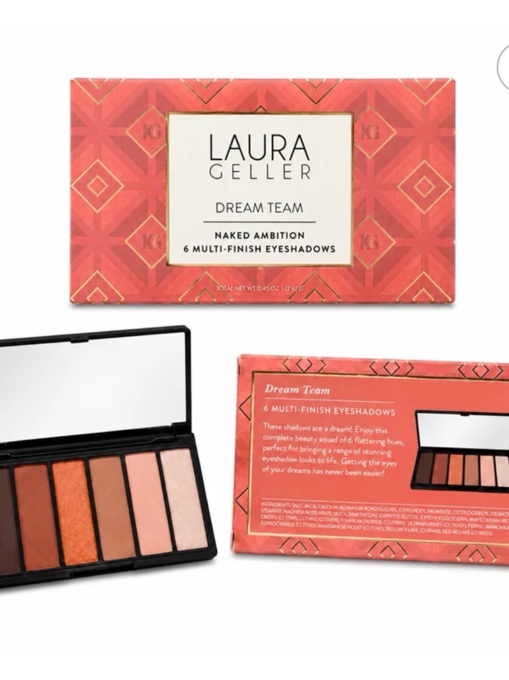 Laura Geller Dream Team Naked Ambition Shimmer Eye Palette 6 Shades 0.45 oz